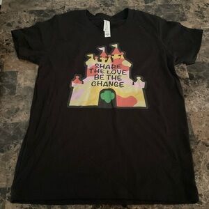 Black Tee with Pastel Multicolor Graphic made for Girl Scouts